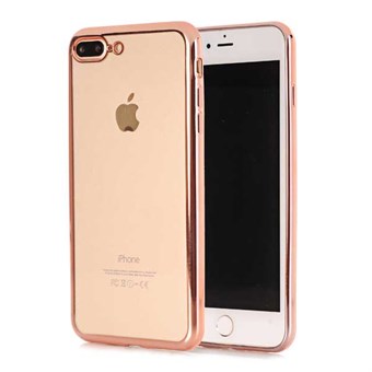 Skinnende sidedeksel til iPhone 7 Plus / iPhone 8 Plus - Rose Gold