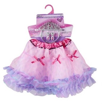 Skjørt og smykker sett rosa