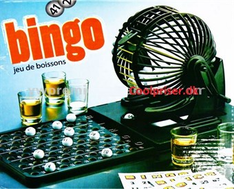 Bingo pressespill med skudd glass