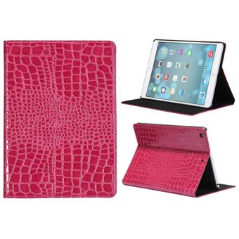 Crocodile iPad Air 1 lærveske (magenta)
