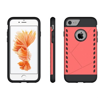 Eksklusivt silikon / plast deksel til iPhone 7 / iPhone 8 - Rød