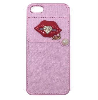 Kiss Look-deksel med kredittkort iPhone 5 / iPhone 5S / iPhone SE 2013 (rosa)