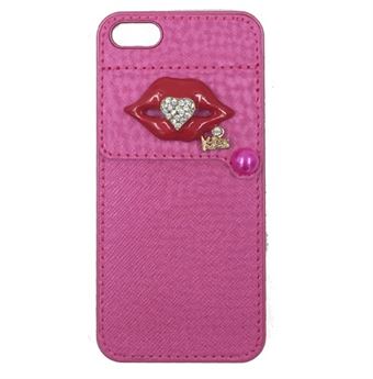 Kiss Look-deksel med kredittkort iPhone 5 / iPhone 5S / iPhone SE 2013 (Magenta)