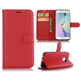 Klassisk kredittkortdeksel Galaxy S7 Edge Cover (rød)