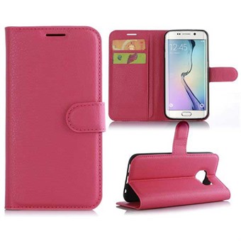Klassisk kredittkortdeksel Galaxy S7 Edge -deksel (rosarød)