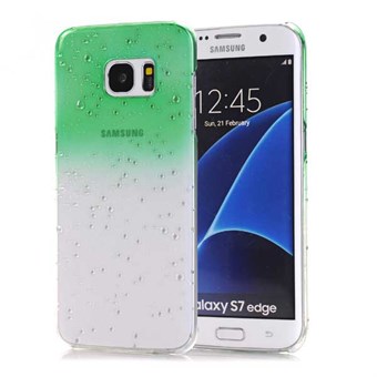 Trendy vanndråper plastdeksel til Galaxy S7 Edge grønn