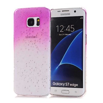 Trendy vanndråper plastdeksel til Galaxy S7 Edge lilla