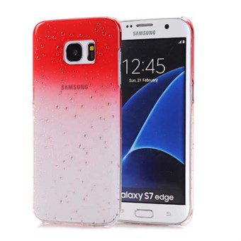 Trendy vanndråper plastdeksel til Galaxy S7 Edge rød