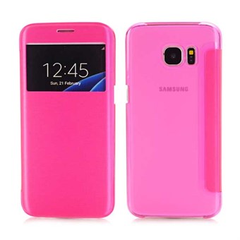 View flip case s7 Edge (magenta)
