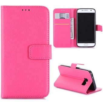 Premium kredittkortdeksel Galaxy S7 (rosarød)