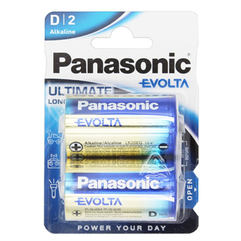 Panasonic Evolta D-batterier - 2 stk
