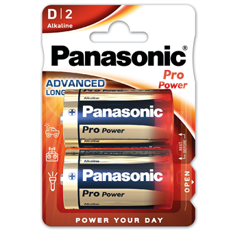 Panasonic Pro Power Alkaline D-batterier - 2 stk