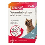 Beaphar All-in-One Ormetabletter til Hund – Doseres etter vekt - 2,5 kg - 10 kg - 2 tabletter