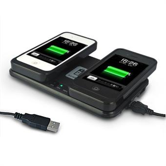 Trådløs lader for to iPhones - 3400 mAh 4 / 4S