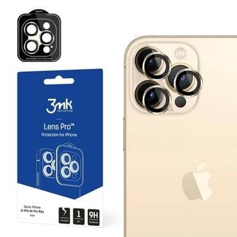 3MK Lens Protection Pro for iPhone 14 Pro / 14 Pro Max gull Gjennomsiktig beskyttelse for kameraobjektivet med monteringsramme, 1stk.