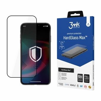 3MK HardGlass Max iPhone 14 Pro Max 6,7" svart / svart, fullskjermsglass