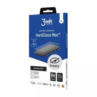 3MK HardGlass Max Privacy iPhone 14 Plus /13 Pro Max 6,7" svart/svart, FullScreen Glass