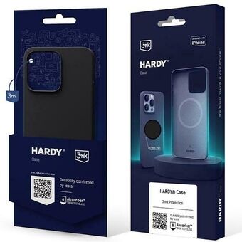 3MK Hardy-etui iPhone 15 Pro 6.1" i grafitfarge, med MagSafe.