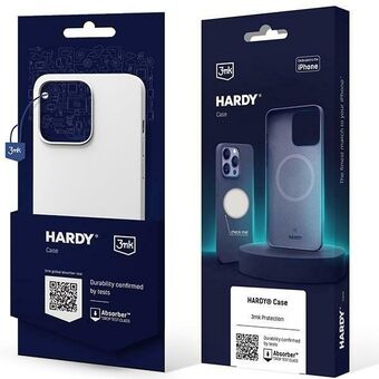 3MK Hardy-etui iPhone 15 Pro Max 6.7" i sølv-hvit MagSafe