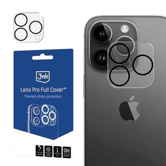 3MK Lens Pro Full Cover iPhone 12 Pro Max er en herdet glasslinse til kameraobjektivet med en monteringsramme, 1 stykk.