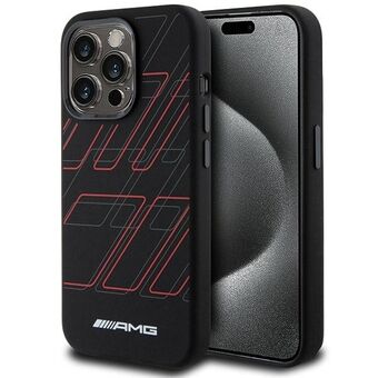 AMG AMHMP15L23SSPK iPhone 15 Pro 6.1" svart/svart hardcase silikon Stort rombemønster MagSafe