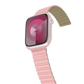 Araree pasek av silikon for Apple Watch 42/44/45/49mm rosa-grønn/rose-kakibrun AR70-01907B