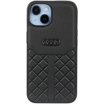 Audi ekte skinn iPhone 14 6.1" svart/svart deksel AU-TPUPPCIP14-Q8/D1-BK