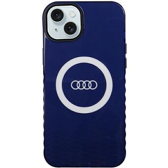 Audi IML stort logo MagSafe-etui for iPhone 15 Plus / 14 Plus 6,7" i blått marineblått hardt etui AU-IMLMIP15M-Q5/D2-BE