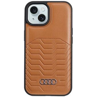 Audi Syntetisk Lær MagSafe iPhone 15 Plus / 14 Plus 6.7" brun hardveske AU-TPUPCMIP15M-GT/D3-BN