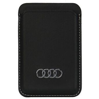 Audi kunstlær-lommebok med kortspor, czarny/svart MagSafe AU-MSCH-Q3/D1-BK.