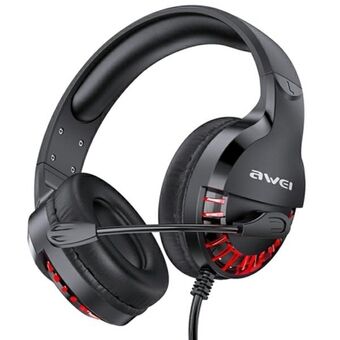 AWEI gaming hodetelefoner ES-770i over-ear gaming med svart/svart mikrofon