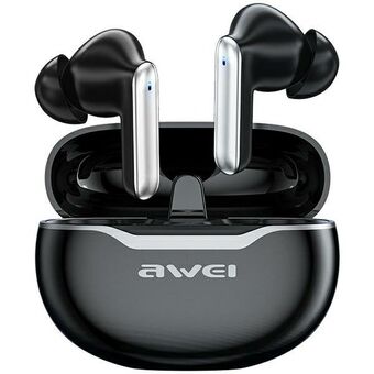 AWEI Bluetooth 5.3 T50 TWS hodetelefoner + dockingstasjon svart/svart