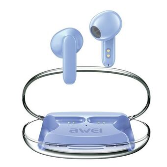 AWEI Bluetooth 5.3 T85 ENC TWS høretelefoner + dokkingstasjon blå