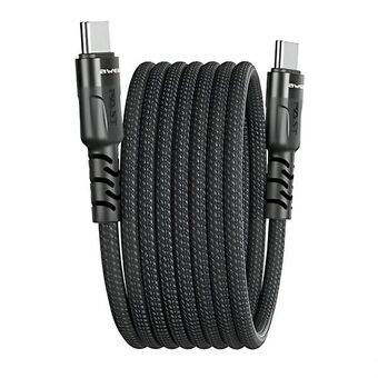 AWEI-kabel CL-166T USB-C til USB-C, magnetisk, svart/svart