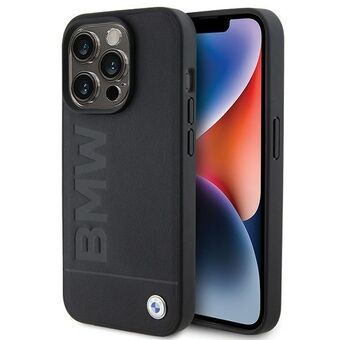 BMW BMHMP15LSLLBK iPhone 15 Pro 6.1" svart/svart MagSafe-lærvarmejustering