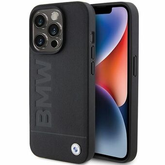 BMW BMHCP15LSLLBK iPhone 15 Pro 6.1" svart/sort lær med varmestempel