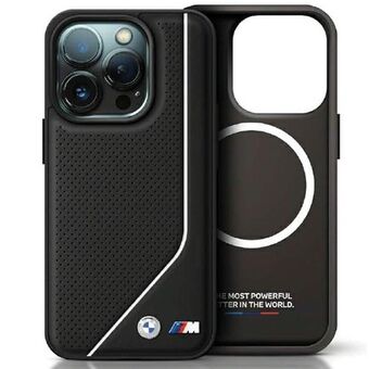 BMW BMHMP15S23PUCPK iPhone 15 / 14 / 13 6.1" svart hardcase Perforated Twisted Line MagSafe.