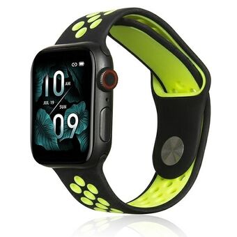 Beline Apple Watch Sport Silikonbånd 38/40/41 mm svart/lime svart/lime