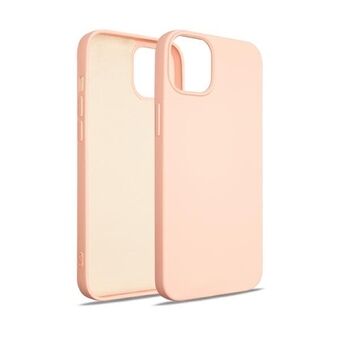 Beline-etui i silikon for iPhone 15 Plus 6,7 tommer i rosa-gull/rose gold.