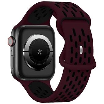 Beline pasek Apple Watch Ny Sport Silikon 42/44/45/49mm burgunder-svart rødvin/ravnsort boks