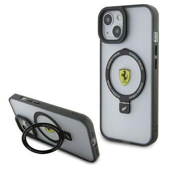 Ferrari FEHMP15SUSCAH iPhone 15 6.1" gjennomsiktig hardcase med Ring Stand, 2023-samlingen MagSafe.