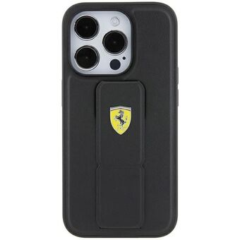 Ferrari FEHCP15SGSPSIK iPhone 15 6.1" svart hardcase Grip Stand Metal Logo
