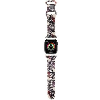 Hei Kitty Pasek HKAWMSDGPTE Apple Watch 38/40/41mm, beige rem av silikon med klistremerker og graffiti.