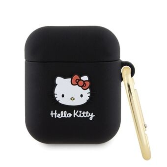 Hei Kitty HKA23DKHSK Airpods 1/2 deksel czarny/svart Silikon 3D Kitty Hode