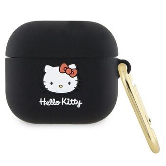 Hei Kitty HKA33DKHSK Airpods 3-deksel svart silikon 3D Kitty Hode