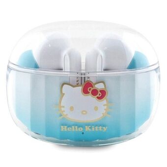Hei Kitty, Bluetooth hodetelefoner HKTWSHDGKEQ TWS + dokkingstasjon blå Gradient Electroplating Logo.