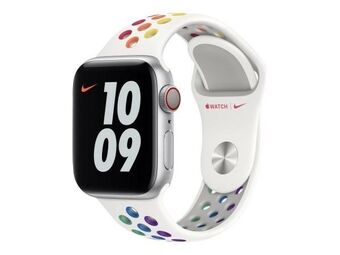 Apple Watch MYD62AM/A 42/44/45 mm Nike Sport Band Pride Edition hvit/hvit stropp