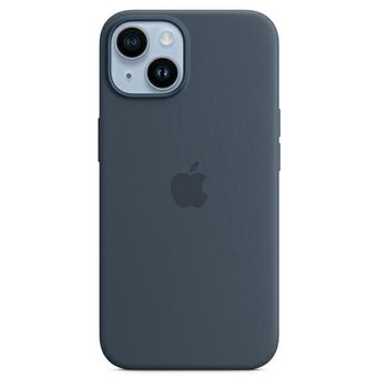 Etui Apple MPRV3ZM/A for iPhone 14 / 15 / 13 6.1" MagSafe, i fargen blå/stormblå i silikon.