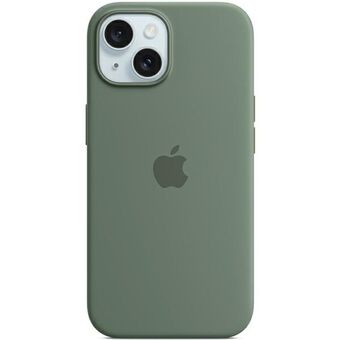 Etuiet Apple MT0X3ZM/A for iPhone 15 / 14 / 13 6.1" MagSafe, grønn sypress/kypresssilikondeksel.