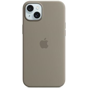 Etui for Apple MT133ZM/A iPhone 15 Plus 6.7", MagSafe, i keramikkbrun leire, silikonfutteral.